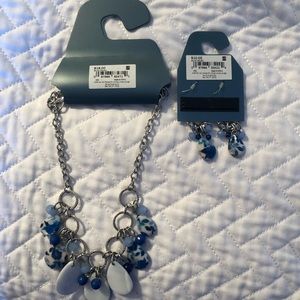 French Country Floral Beaded Necklace and Earring Bundle